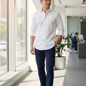 Nordstrom Tech-Smart Trim Fit Shirt size 15/1/2. 32-33 long .